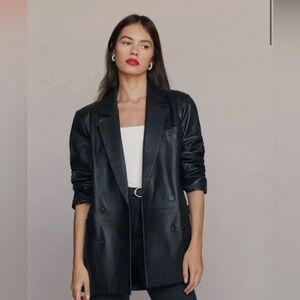 Veda x Reformation Dalia Leather Blazer